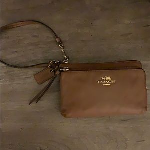 Double Zippered Coach Wristlet